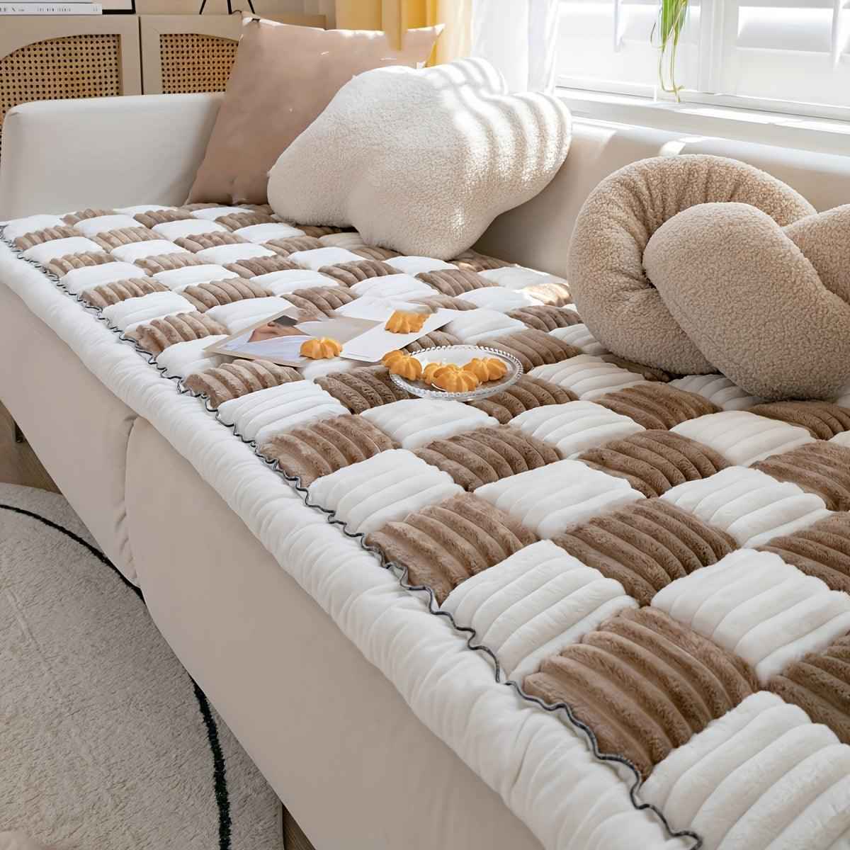 Modular Sofa Cover – Nordic Style Winter Plush Cushion Slipcover