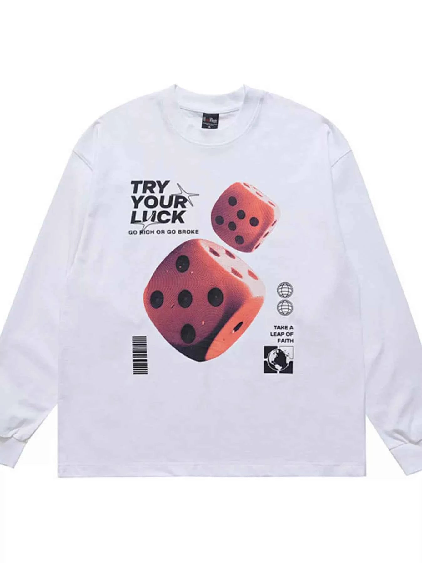 Men's Lucky Dice Graphic Long Sleeve T-Shirt