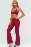 The Lushness Y-Back Sports Bra Flared Leggings 2-Piece Set