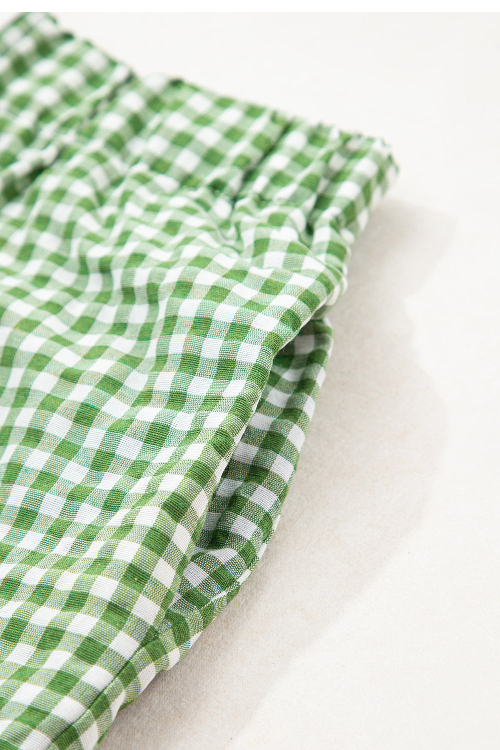 Black Gingham Printed High Waist Shorts - Pikemla