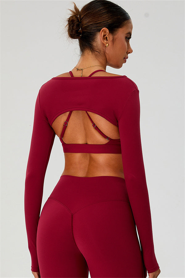 The Ember Sports Bra Crop Top Leggings 3-Piece Set