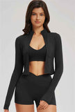 The Sizzle Zip Jacket Sports Bra Shorts 3-Piece Set