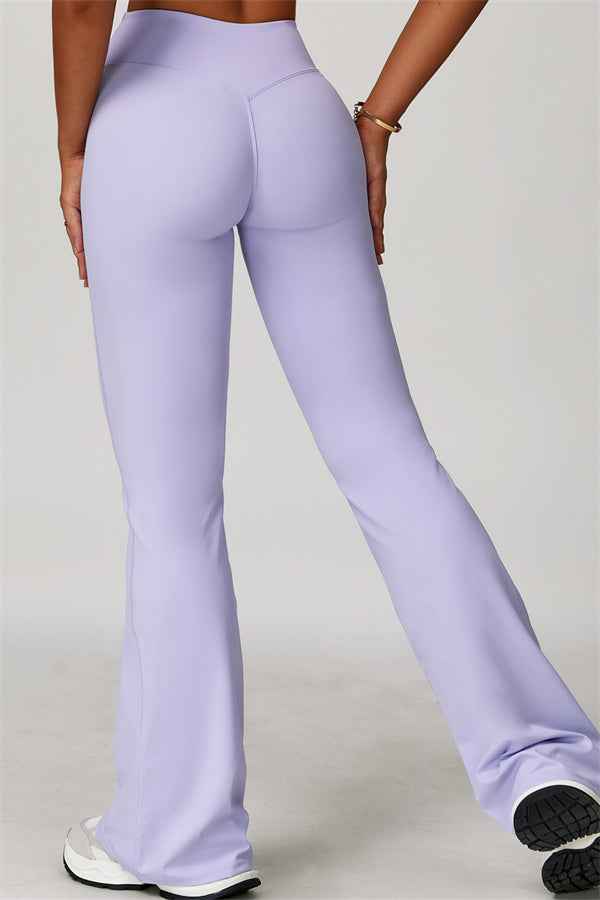 The Lavish Cut-out Crop Top Flared Leggings 2-Piece Set