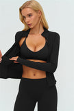 The Twirl Zip Jacket Sports Bra New Straight Leg Pants 3-Piece Set