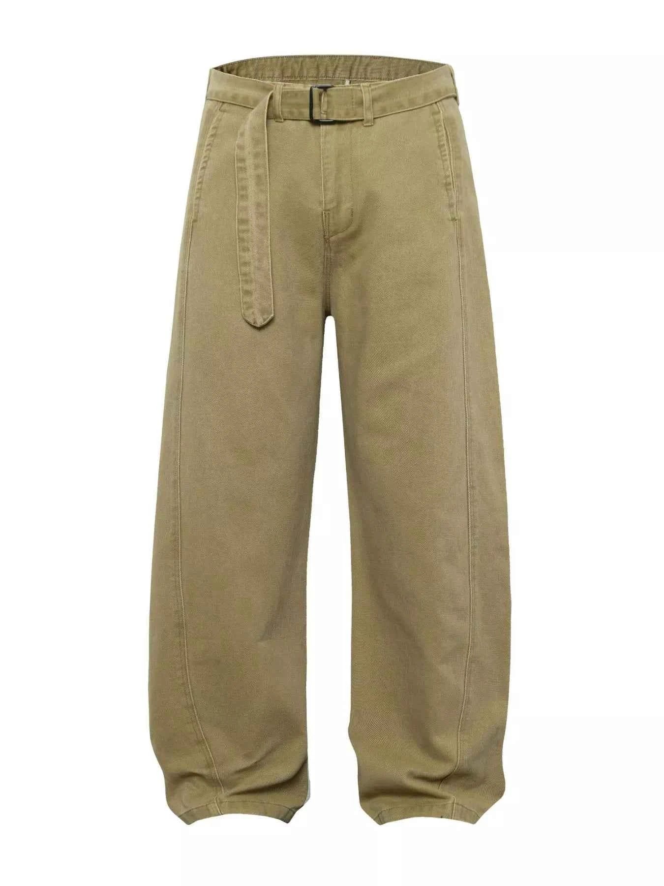 Men's Belted Wide-Leg Cargo Pants