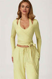 The Sprint Long Sleeve Crop Top Halter Tank Top Sweatpants 3-Piece Set