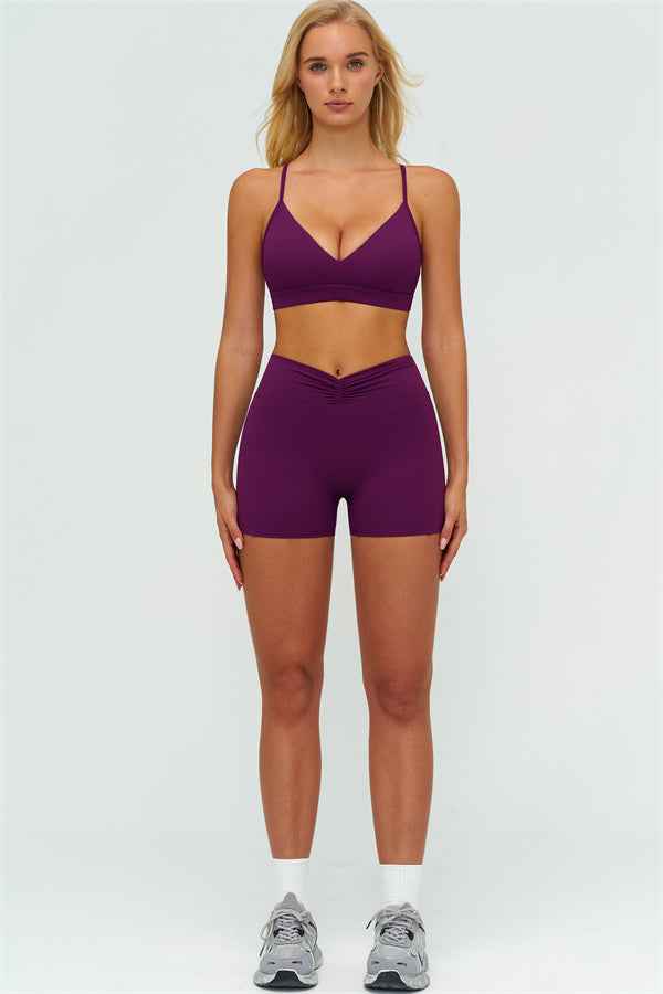 The Lushness Y-Back Sports Bra Shorts 2-Piece Set