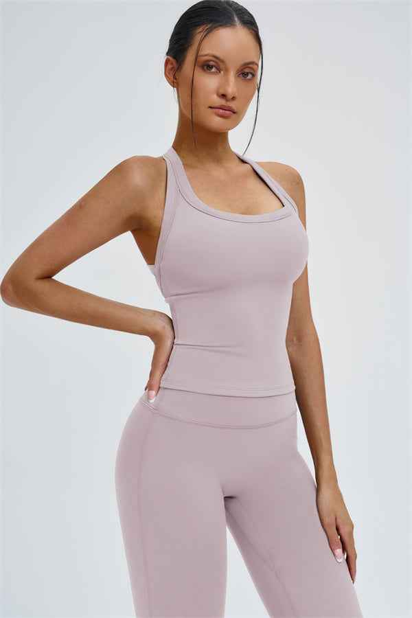 The Slate Y-Back Top Flared Leggings 2-Piece Set