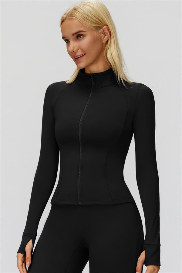 The FemmeFit Zip Jacket Straight Leg Pants 2-Piece Set