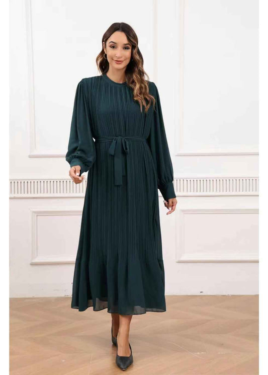 Emerald Grace Midi Dress