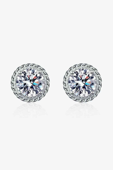 2 Carat Moissanite 925 Sterling Silver Stud Earrings
