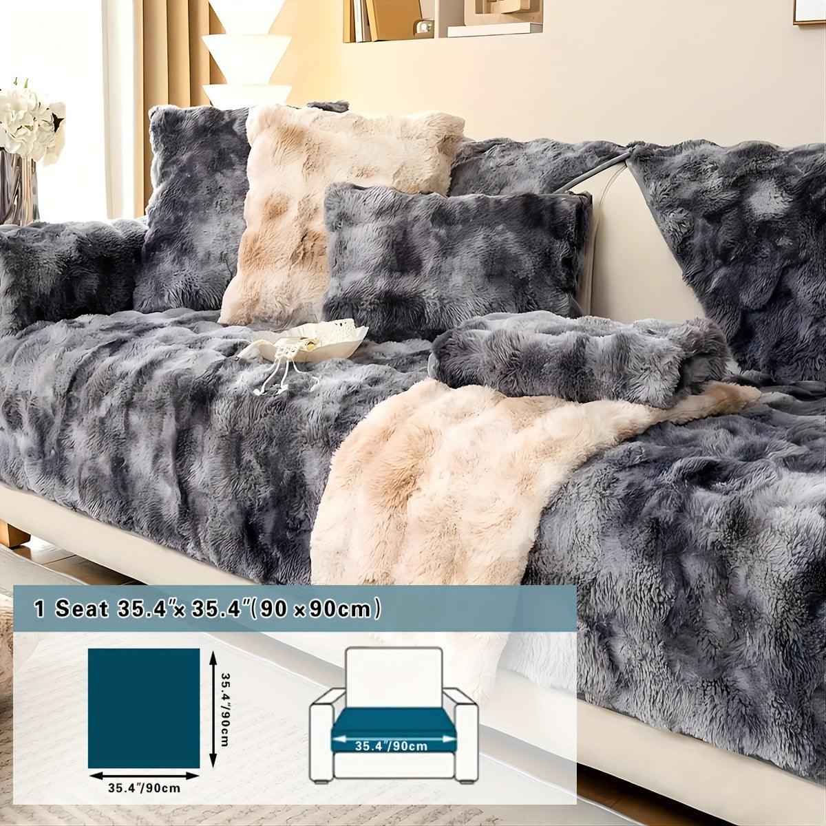 Luxurious Gradient Velvet Sofa Cover