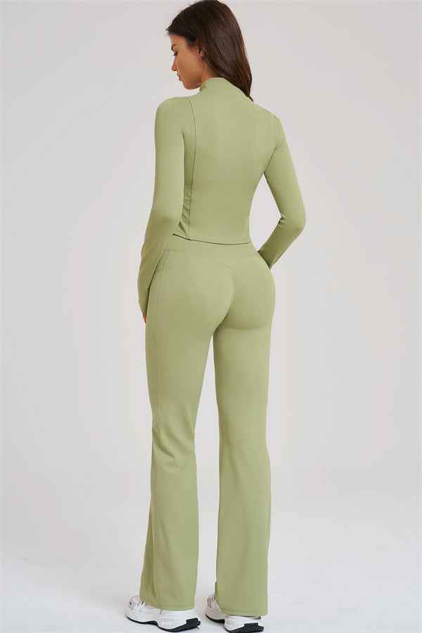 The Sizzle Zip Jacket Flared Leggings 2-Piece Set