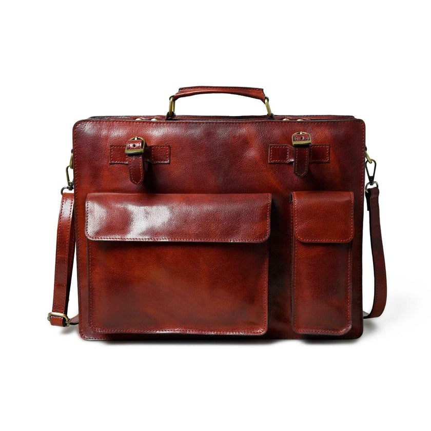 Tuscany Italian Leather Briefcase, Tan