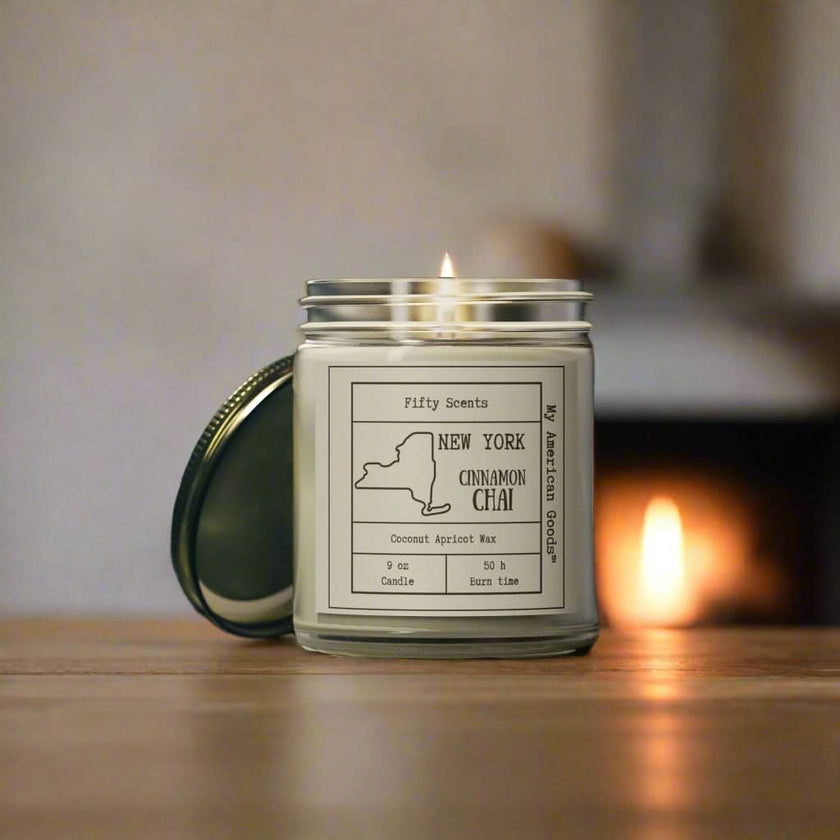 New York - Cinnamon Chai Scented Candle - Coconut Apricot Wax