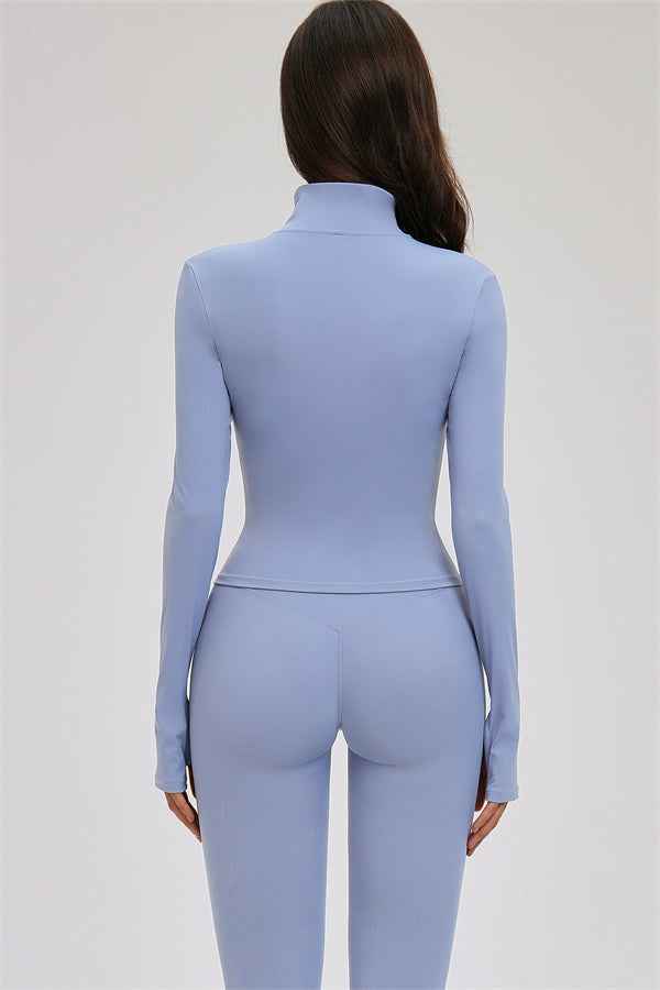 The Kinetic Zip Jacket Cross Back Sports Bra Leggings 3-Piece Set