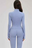 The Kinetic Zip Jacket Cross Back Sports Bra Leggings 3-Piece Set