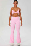 The Ember Sports Bra Crop Top Flared Leggings 3-Piece Set