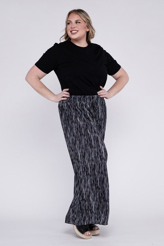 Drawstring Waist Wide Leg Pants - Pikemla