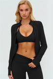 The Twirl Zip Jacket Sports Bra New Straight Leg Pants 3-Piece Set