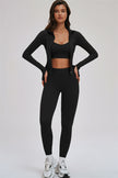 The Kinetic Zip Jacket Cross Back Sports Bra Leggings 3-Piece Set