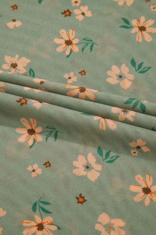 Floral Mesh Long Sleeve Top