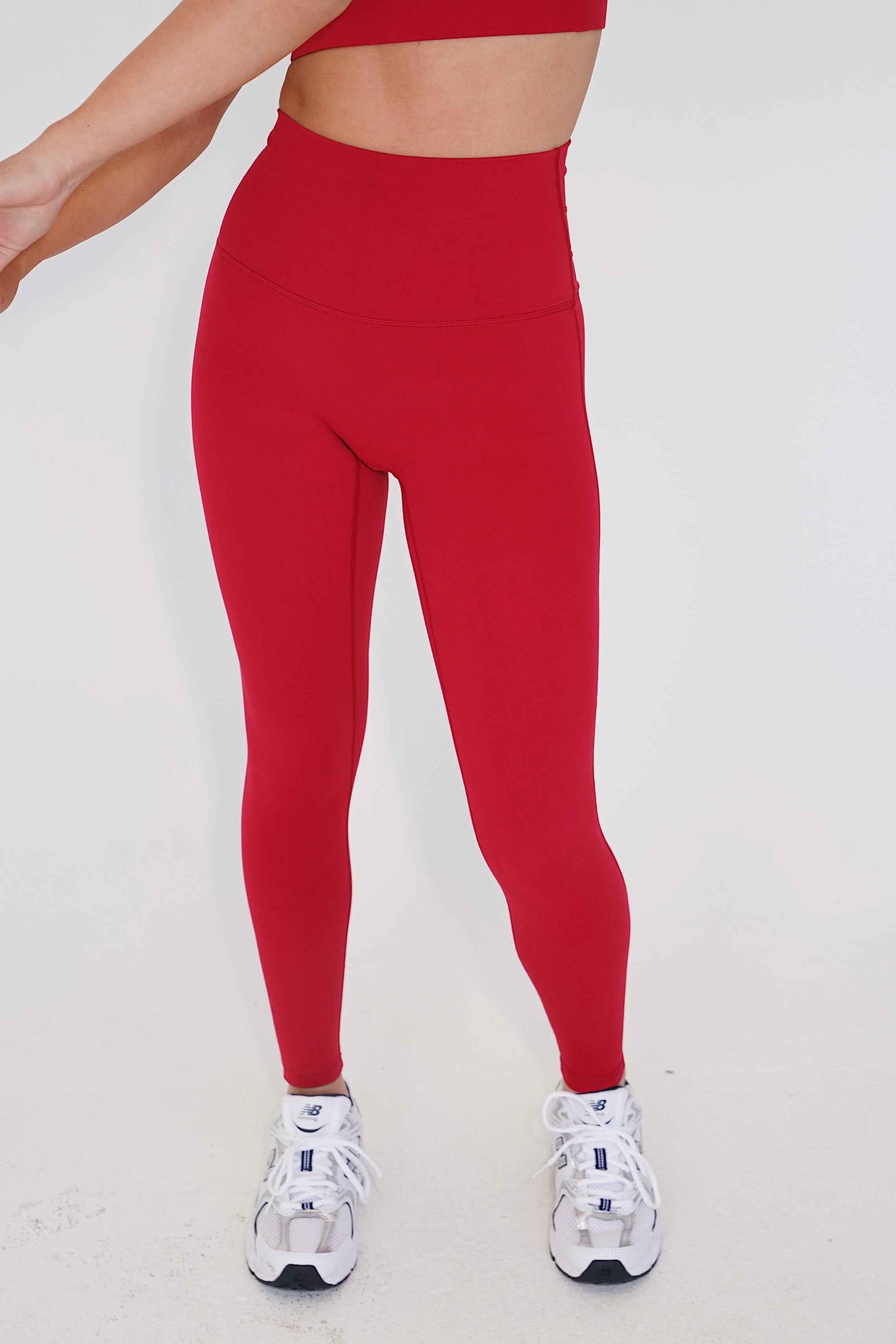 I am Beautifully Radiant Quick Dry Red Yoga Legging
