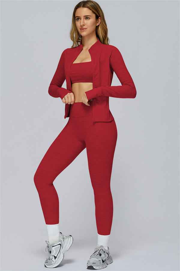 The Radiance Jacket Sports Bra Leggings 3-Piece Set