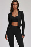 The Kinetic Zip Jacket Cross Back Sports Bra Leggings 3-Piece Set