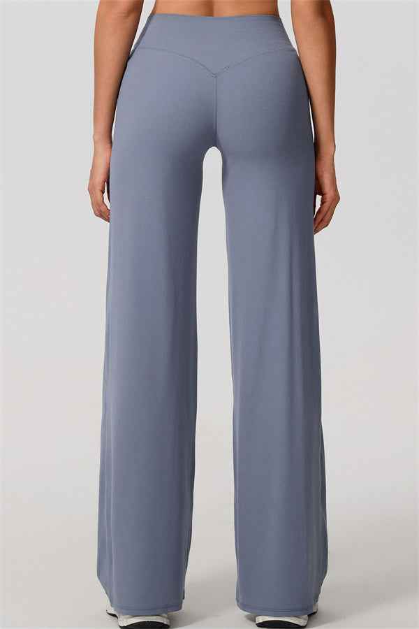 The Nestle Long Sleeve Crop Top Straight Leg Pants 2-Piece Set
