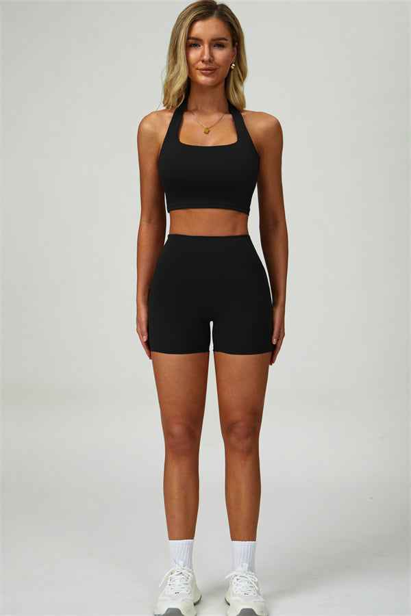 The Seraphine Halter Crop Top Shorts 2-Piece Set