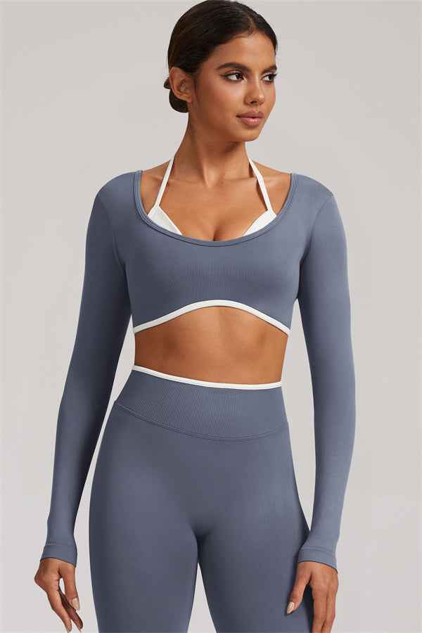 The Elevate New Long Sleeve Crop top Leggings 2-Piece Set