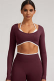 The Elevate Long Sleeve Crop top Shorts 2-Piece Set