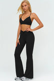The Lushness Y-Back Sports Bra Flared Leggings 2-Piece Set
