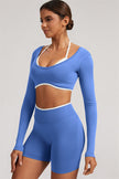 The Elevate Long Sleeve Crop top Shorts 2-Piece Set