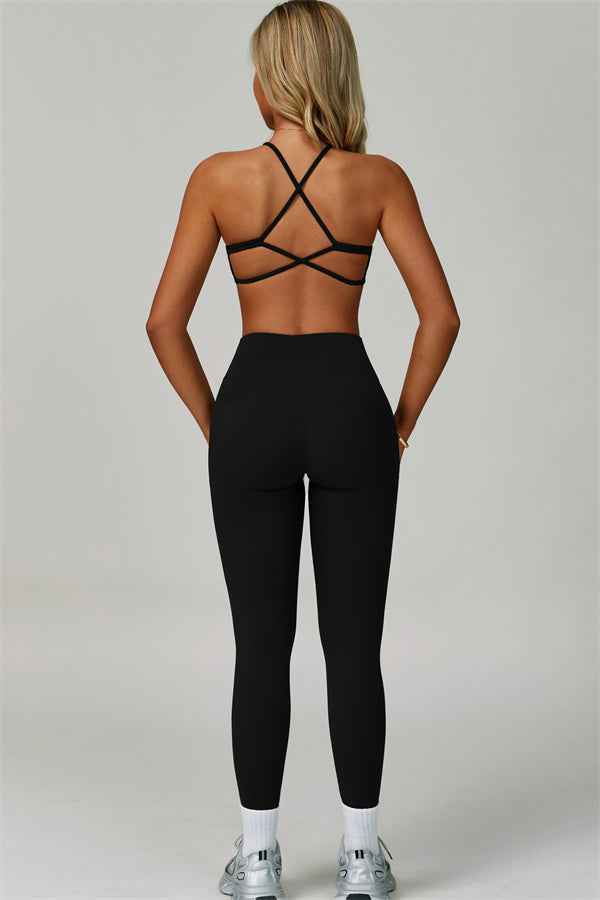 The Bold Cross Back Sports Bra Leggings 2-Piece Set