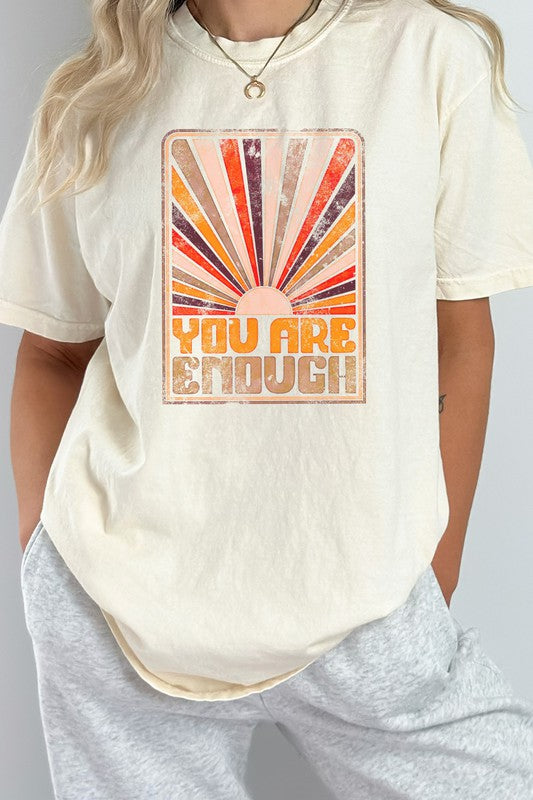 Sunrise You Are Enough Comfort Colors Graphic Tee - Pikemla