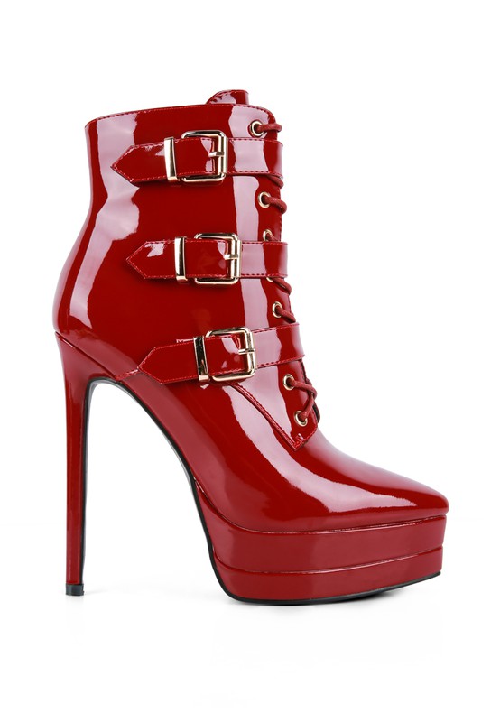 High Heeled Patent PU Stiletto Boot - Pikemla