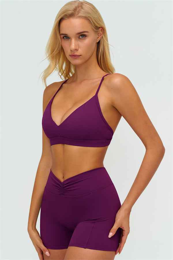 The Lushness Y-Back Sports Bra Shorts 2-Piece Set