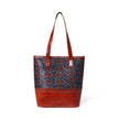 Neela Ajrakh Leather Tote Bag