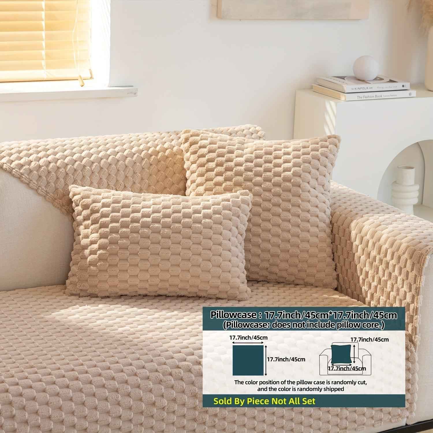 Plush Nordic Sofa Slipcover | non slip couch cover for dogs