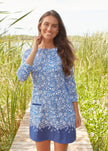 Seaside Floral Cabana Shift Dress