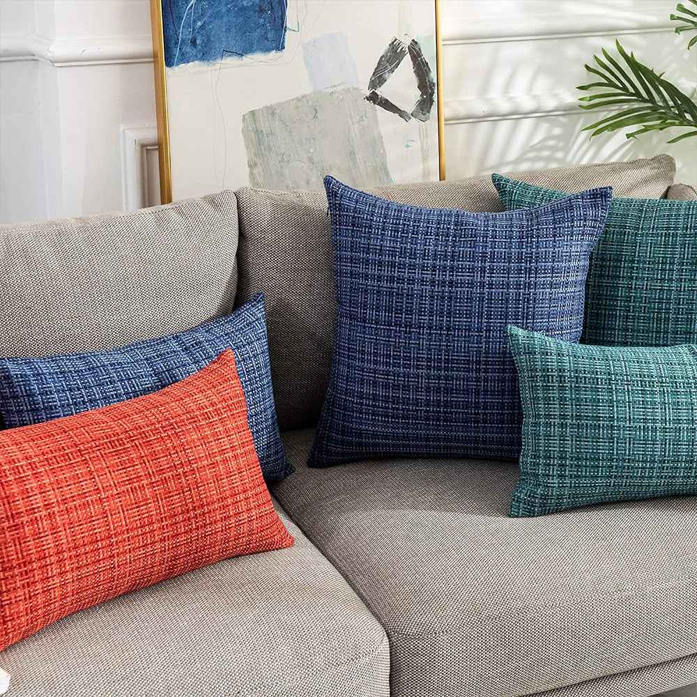 Premium Outdoor Waterproof Throw Pillow cover and Insert 2 sizes bright colors