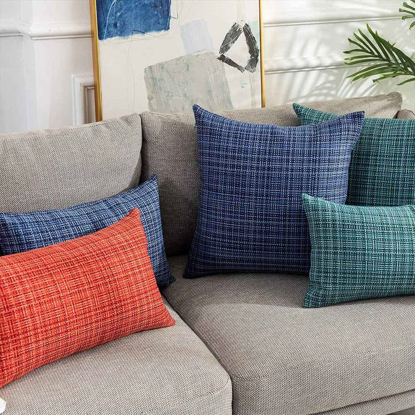 Premium Outdoor Waterproof Throw Pillow cover and Insert 2 sizes bright colors