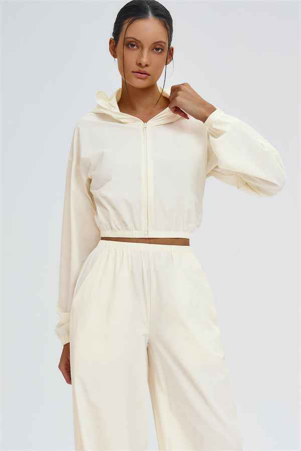 The Svelte UV protection Crop Hoodie Sweatpants 2-Piece Set