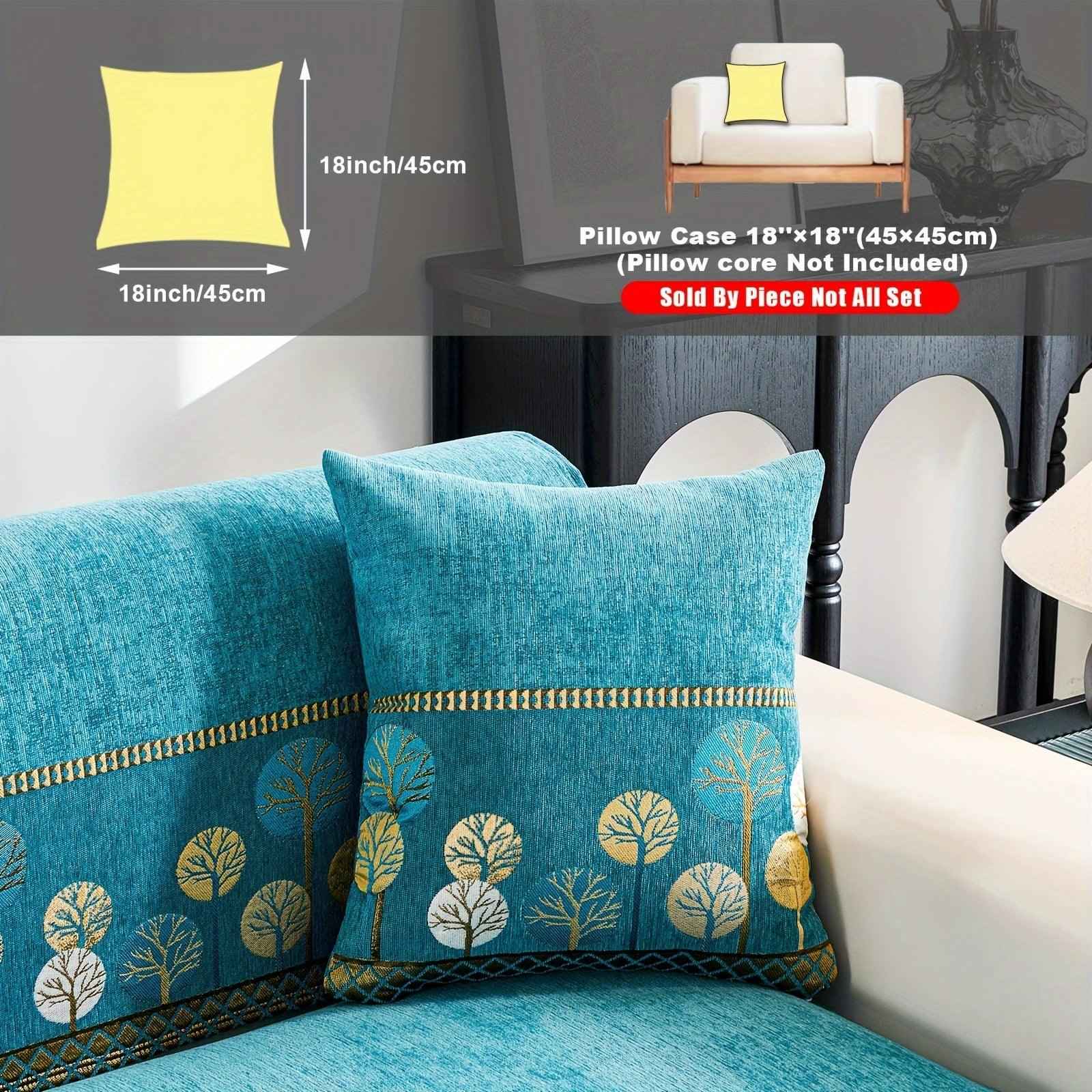 Pet Proof Couch Cover - Boho Chenille Sofa Cover with Tree Embroidery