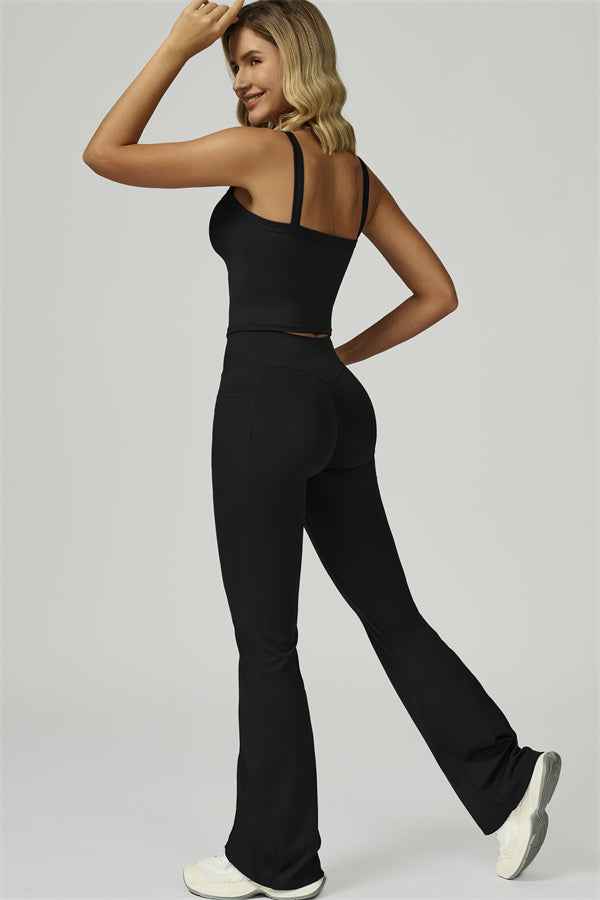The Flourish Crop Tank Flared Leggings 2-Piece Set