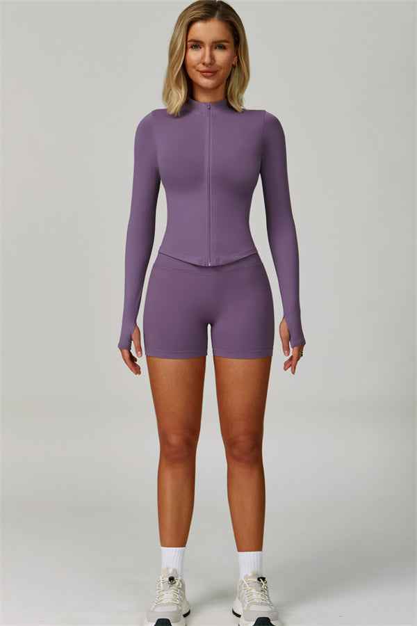 The Empower Jacket Sports Bra Shorts 3-Piece Set