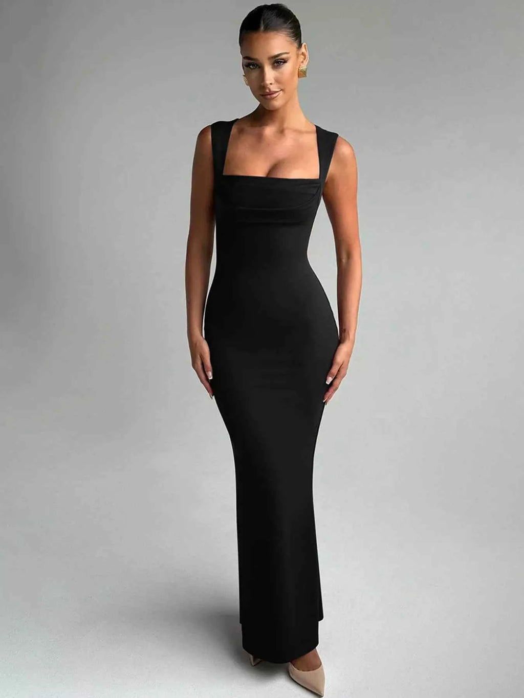 Square Neck Sleeveless Maxi Dress