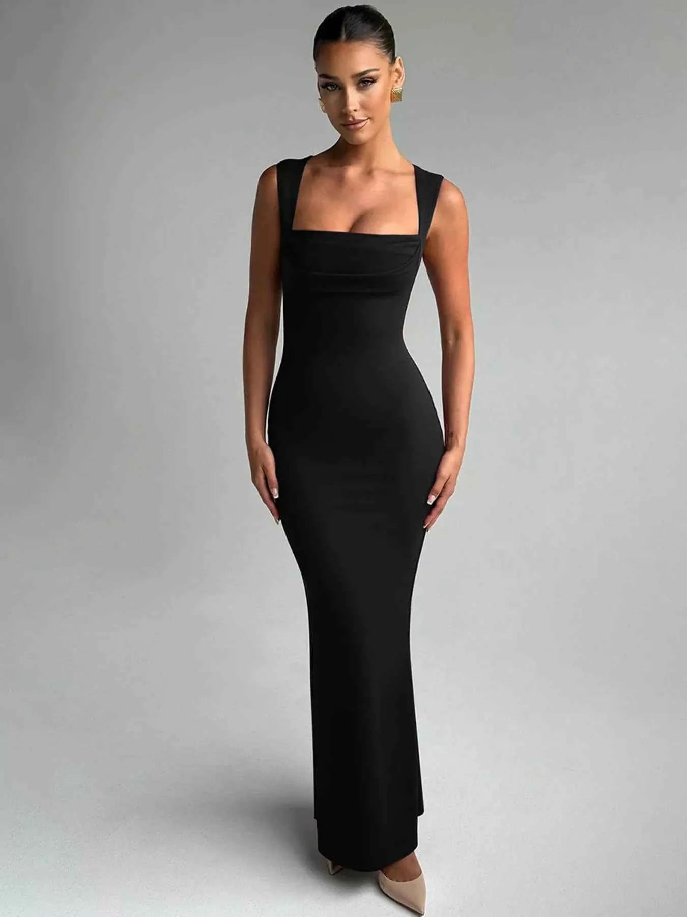 Square Neck Sleeveless Maxi Dress